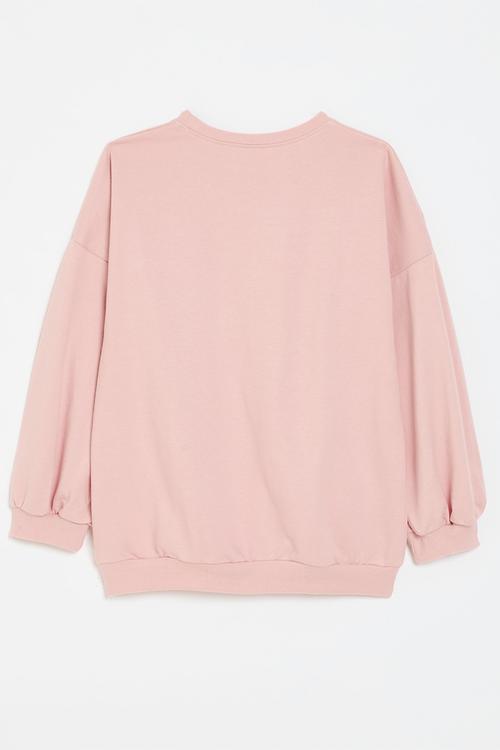 Printed sweat top - light pink