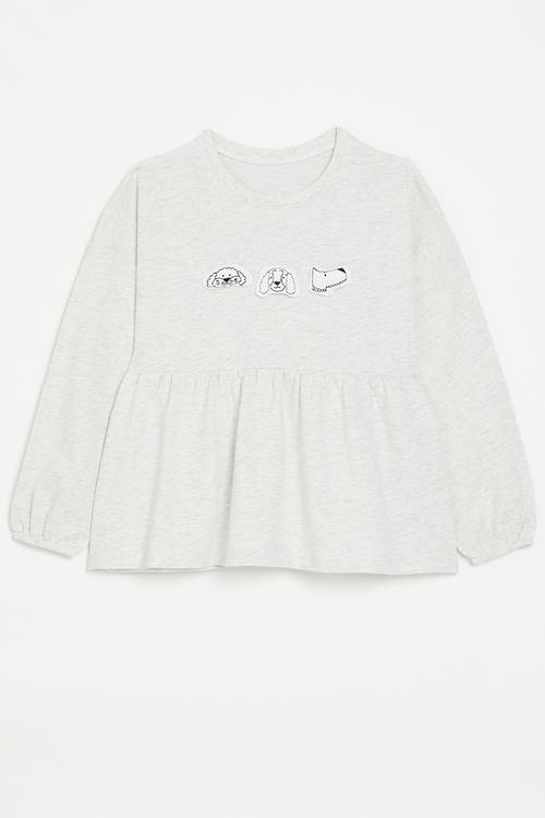 Printed sweat top - grey