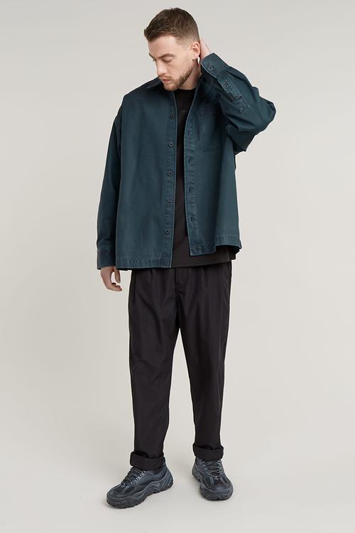 Pleated Tech Chino Relaxed - dk black