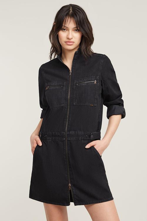 Mechanics dress long sleeve wmn - Black