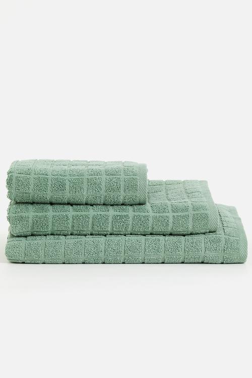 Grid Check Zero Twist Towel - Sage