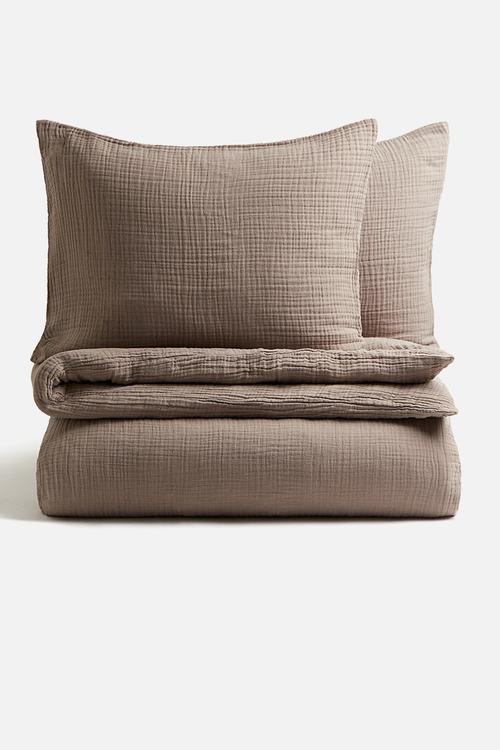 Muslin double/king duvet cover set - mole