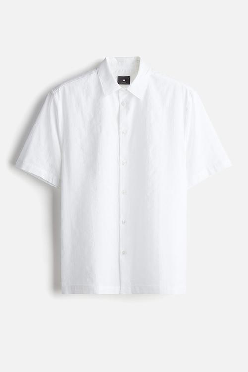 Regular fit textured shirt - white