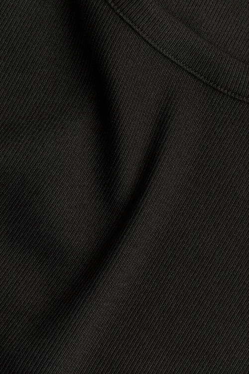 Ribbed jersey top - black
