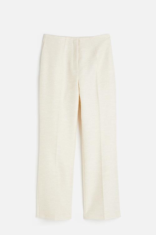 Textured trousers - cream
