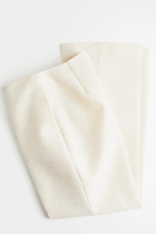Textured trousers - cream