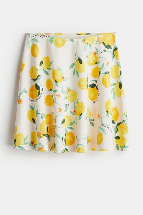 A-line skirt - cream/lemons