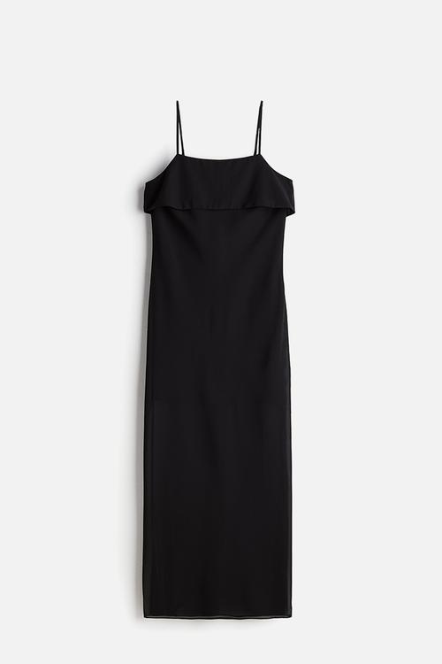Chiffon strappy dress - black
