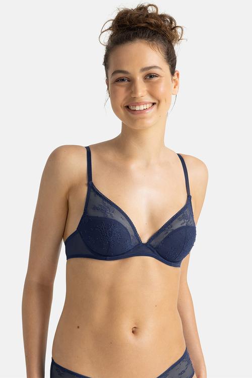 Talia 2 pack plunge bra - blue & pink