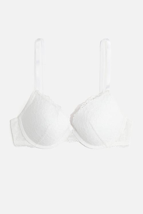 Lace push-up bra - white