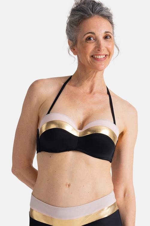 Lawaki bandeau bikini top - black