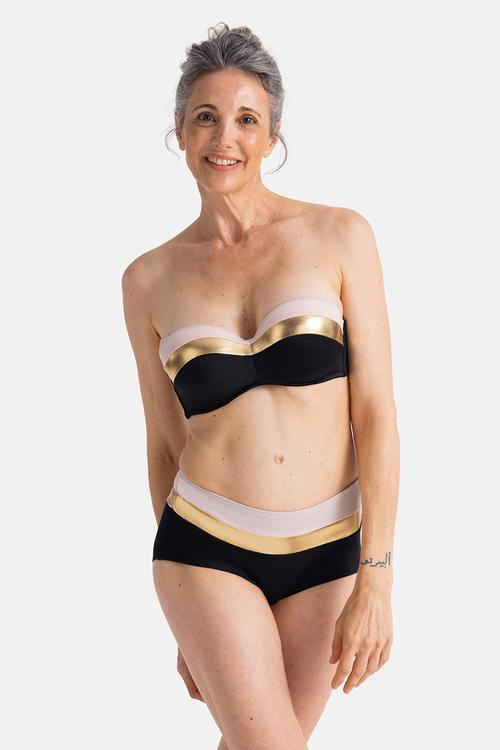 Lawaki bandeau bikini top - black