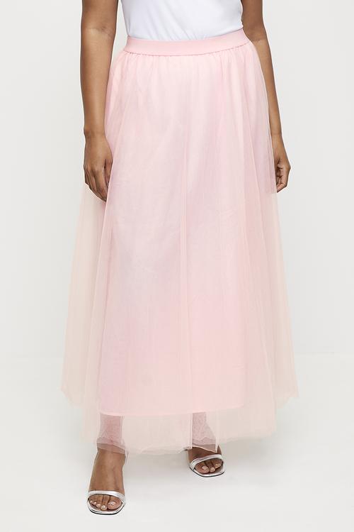 Full tulle maxi skirt - pink1