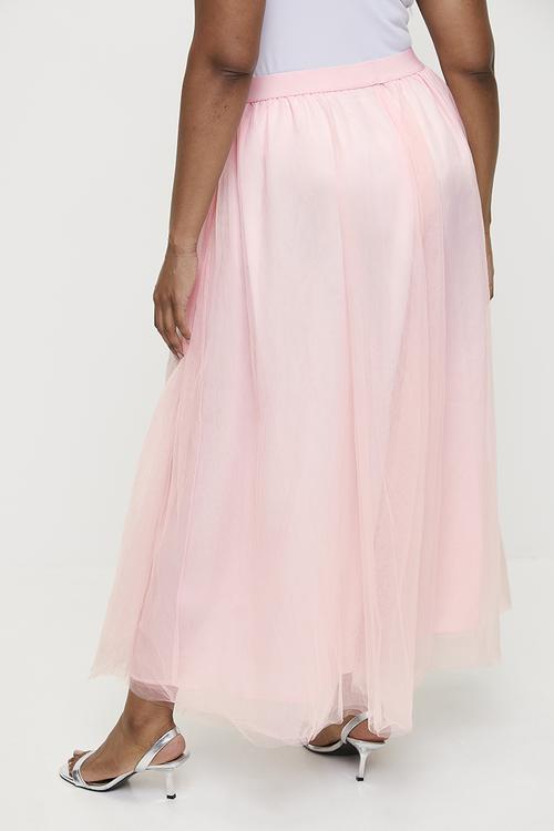 Full tulle maxi skirt - pink1