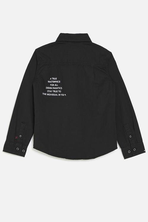 Boys long sleeve fashion shirt - black