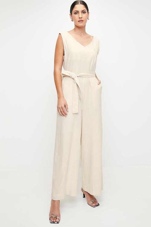 Wmn Nandi Sl Jumpsuit - Sand