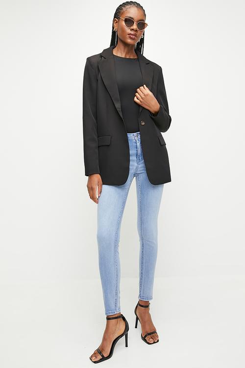 Zoey: Mid-Waist Basic Skinny - Light Vintage