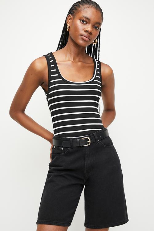 Stripe vest - black & white