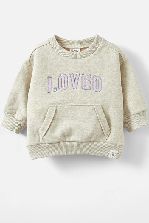 Alma drop shoulder sweater - oatmeal marle/loved