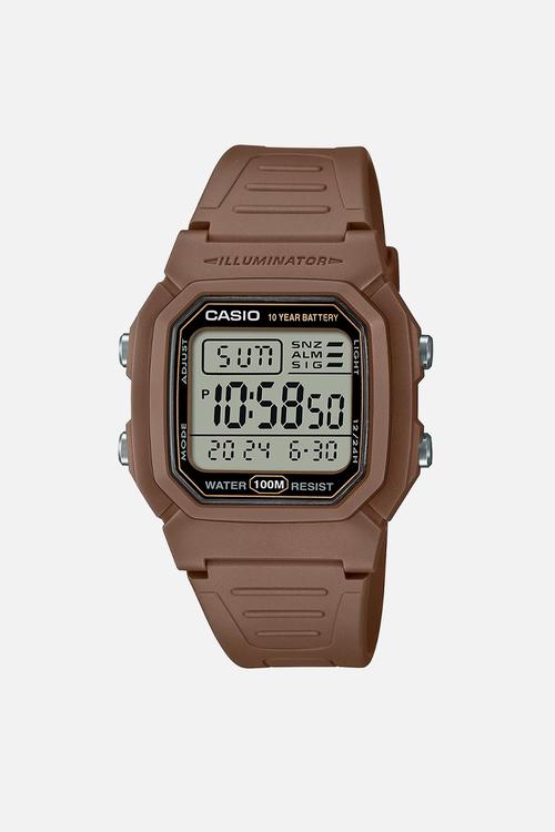 Digital grey case brown watch