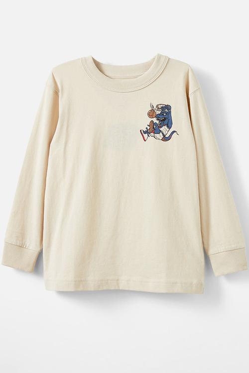 Long sleeve jonny tee - rainy day/oregon basketball dino