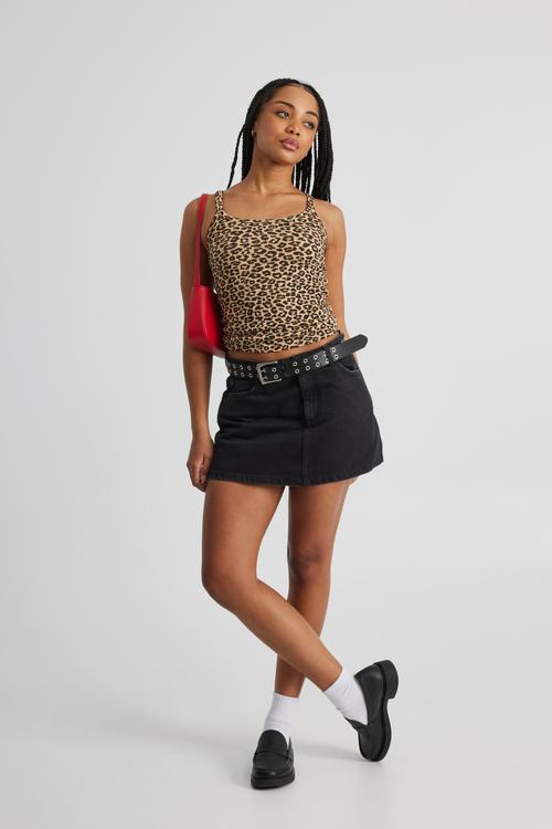 Printed Longline Tank - Leopard Print