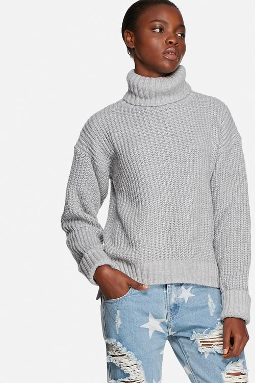 Fisherman knit polo sweater