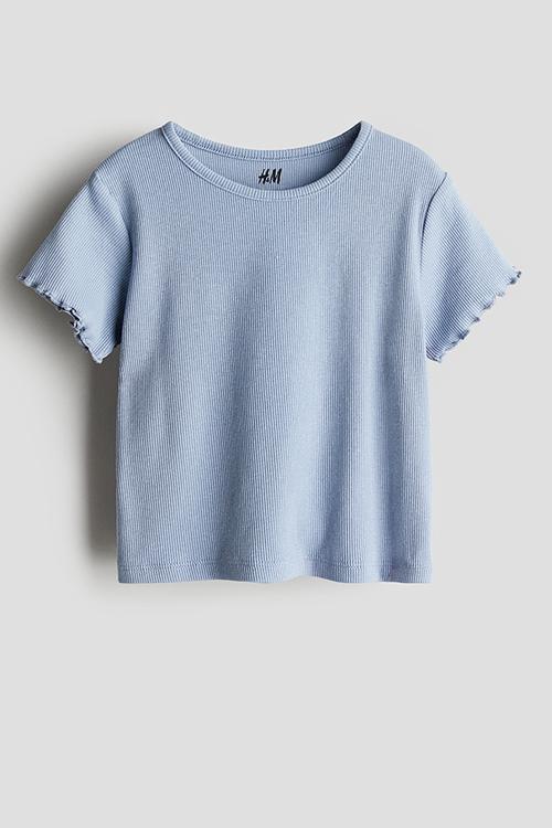 Keith Haring X H&M:  Ribbed jersey top - light blue