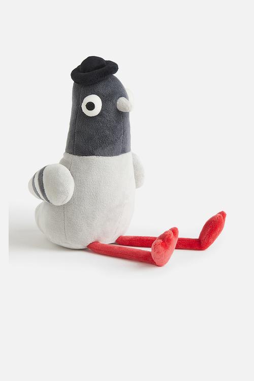 Pigeon soft toy - light grey