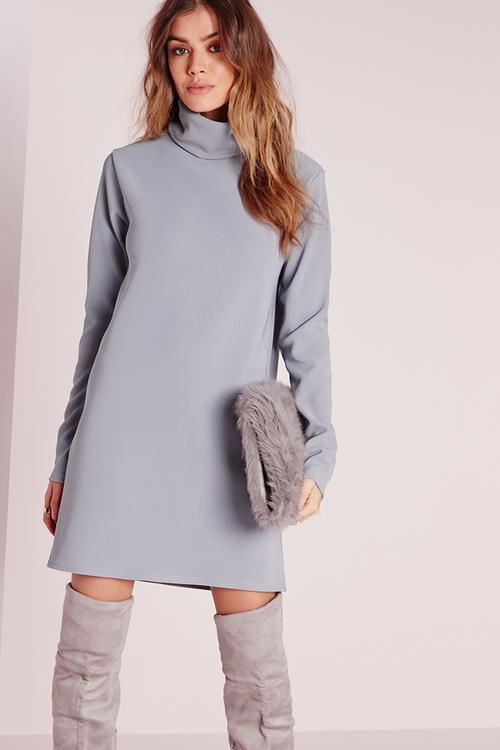 Oversized roll-neck dress