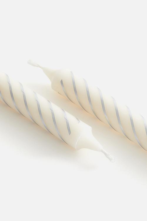 2 pack candles - white striped