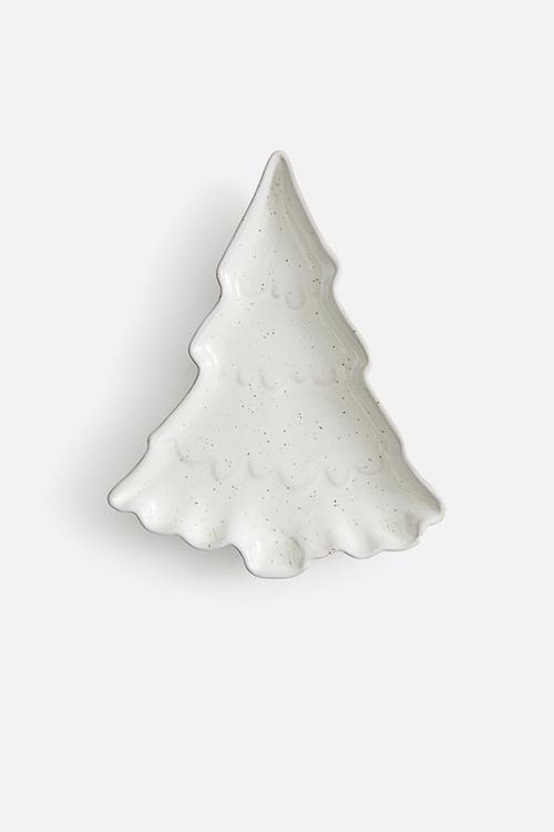 Stoneware serving plate - white