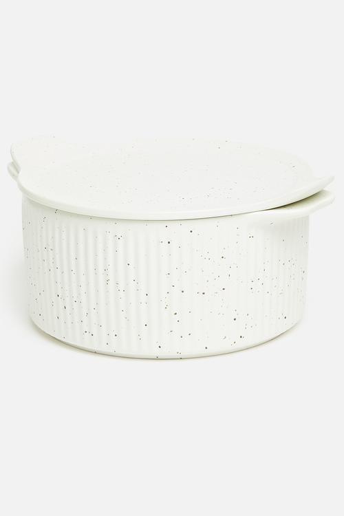 Speckle Round Casserole With Tray Lid 3L - Cream