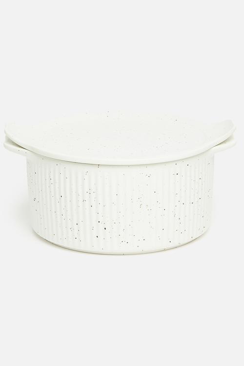 Speckle Round Casserole With Tray Lid 3L - Cream