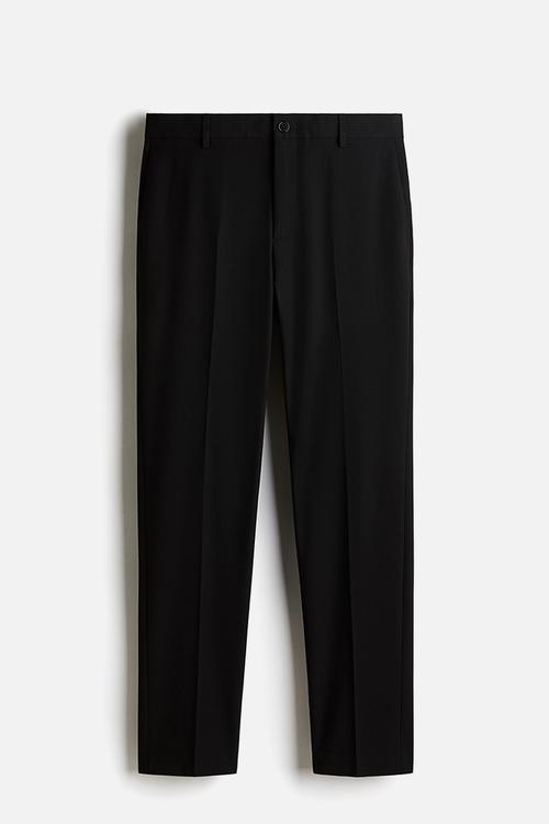 Slim fit tailored trousers - black