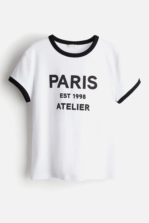 Fitted T-shirt - white paris atelier