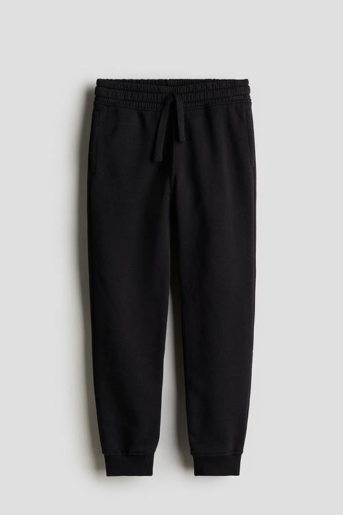 Cotton sweatshirt joggers - black