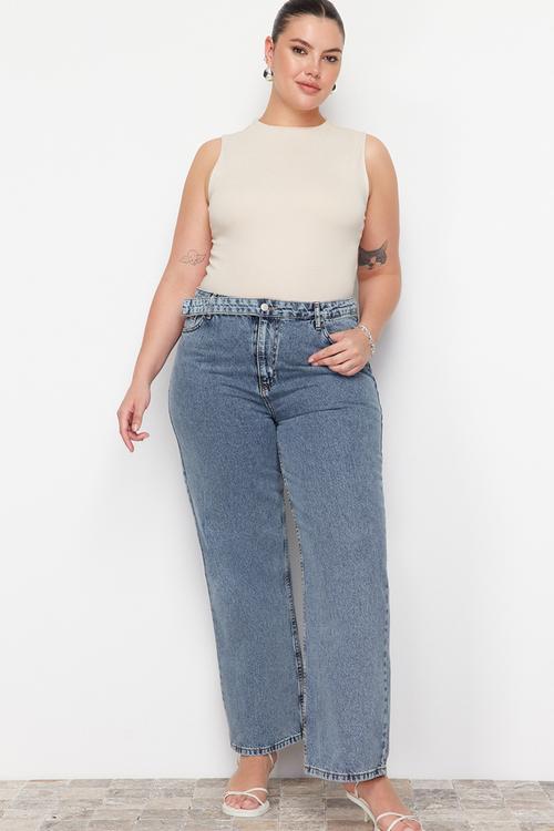 Plus Blue Wide Cut Jeans