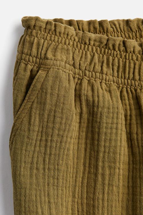 Paper bag trousers - khaki green