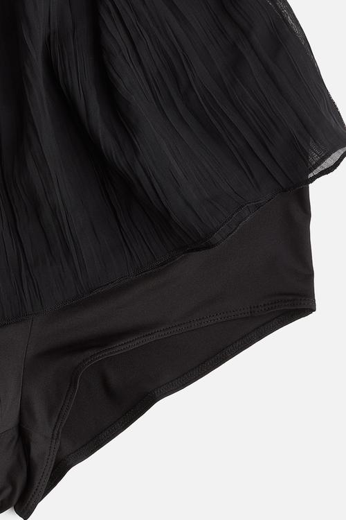 Sheer crinkled skirt - black
