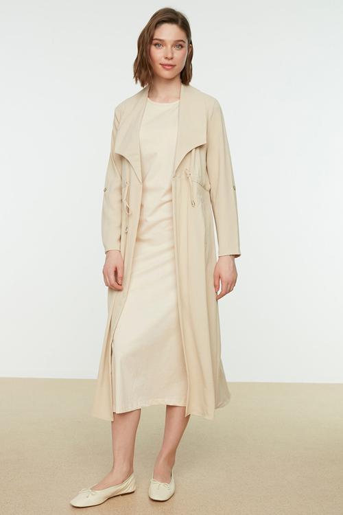 Beige Sleeveless Long Dress