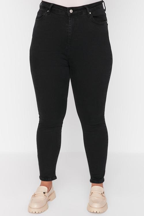 Plus Black High Waist Flexible Skinny Jeans