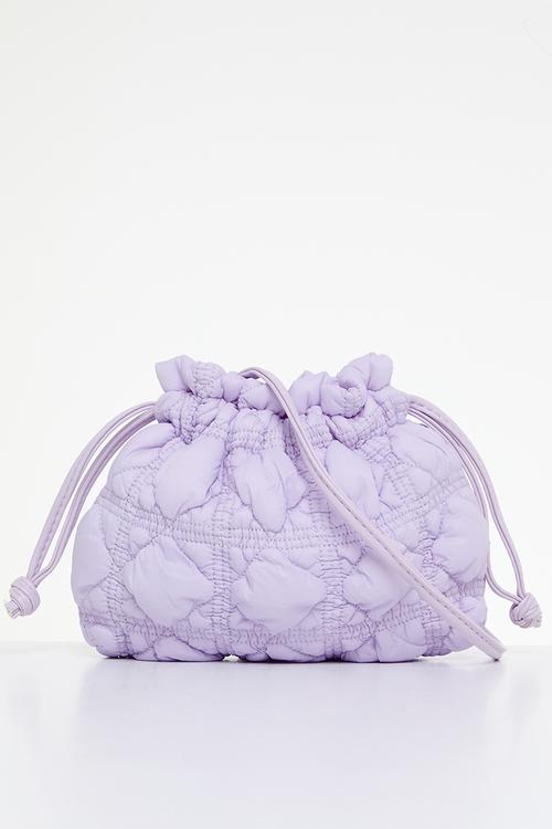 Quilted drawstring bag - lilac