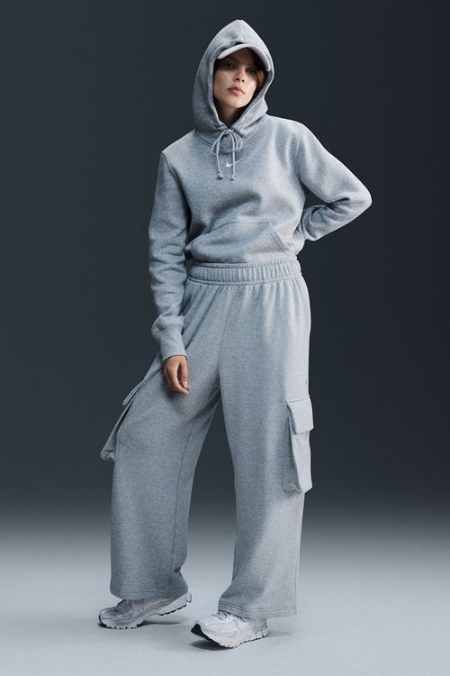 Nike Phoenix Fleece Hoodie - Dk Grey Heather/Sail