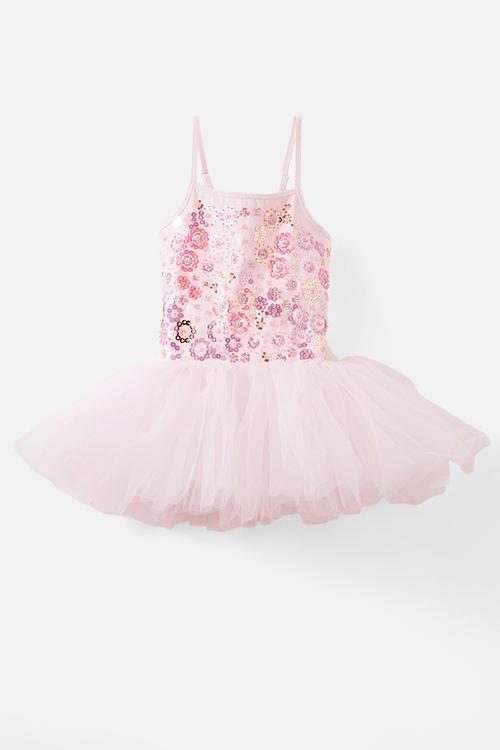 Leia dress up tutu - ballerina pink/flower sparkle