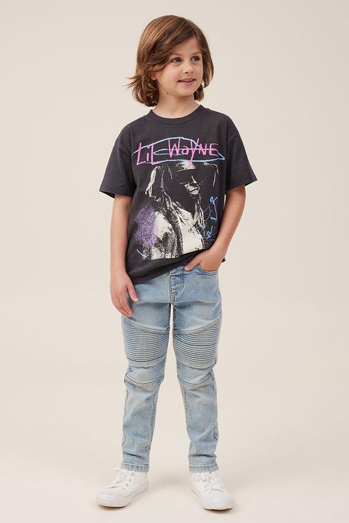 Skinny fit moto jean - byron mid blue