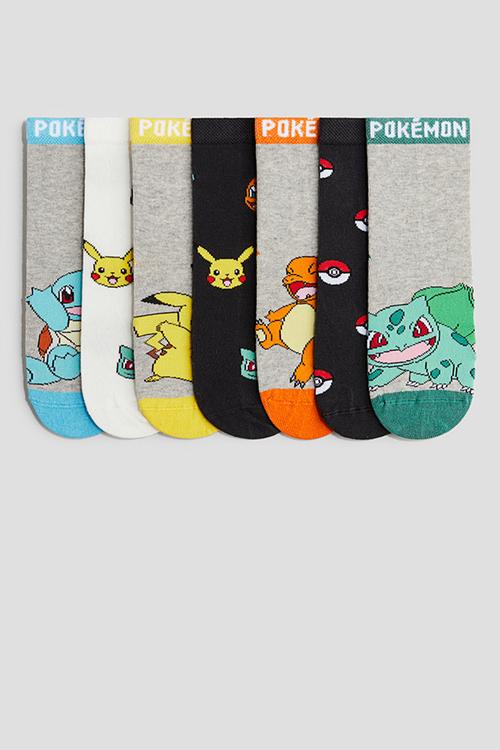 7-Pack socks - grey pokémon