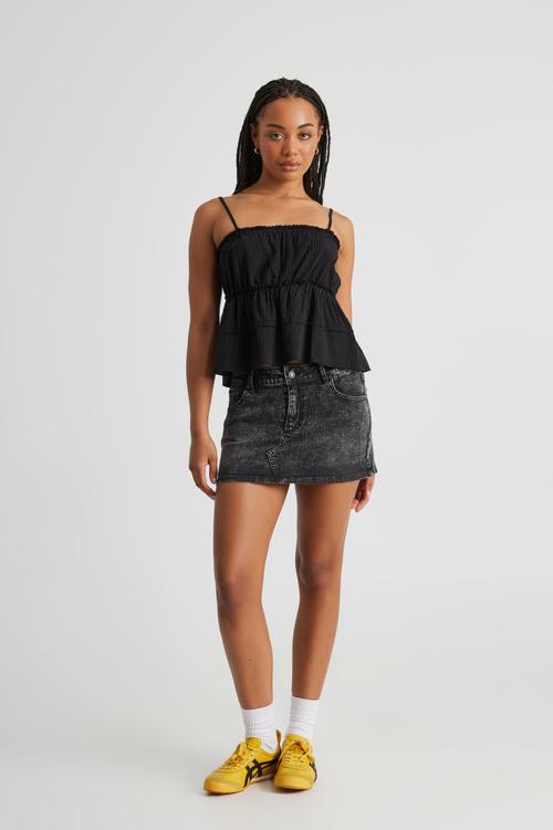 Luca Ruffle Top - Black