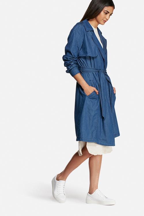 Sassit denim trench coat