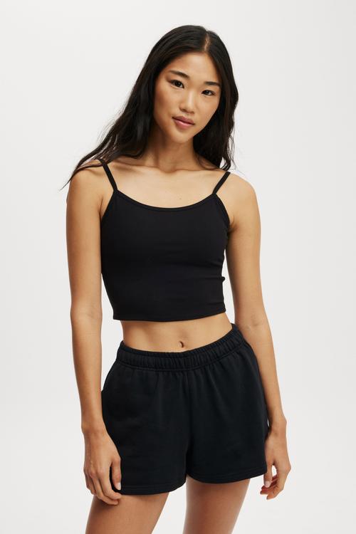 Rib Graphic Tank - Black